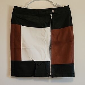 INC International Concepts Colorblock Pencil Skirt - Black, White, Brown
